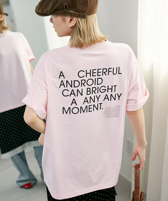 LOVE POP STUDIO CHEERFUL Typography T-Shirt Limited Edition