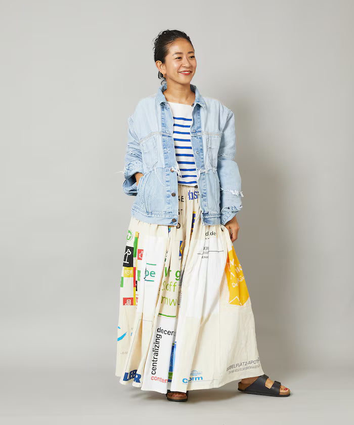 Vintage European Eco Bag Remake Skirt