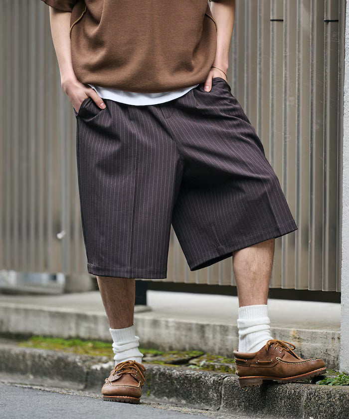 1-Tack Baggy Silhouette Slacks Short Pants