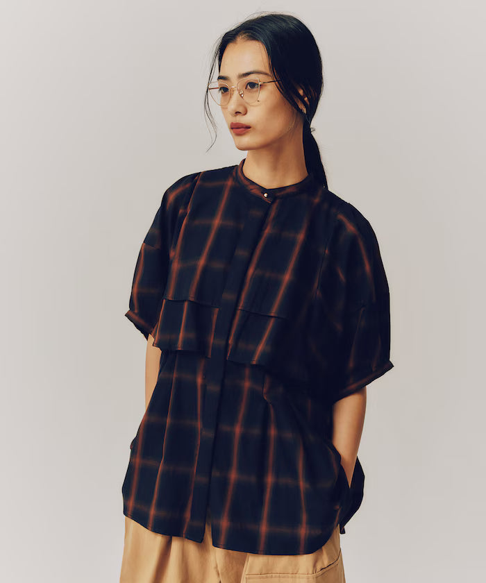 Ombre Check Flare Yoke Shirt / 5-Minute Sleeve Check Shirt