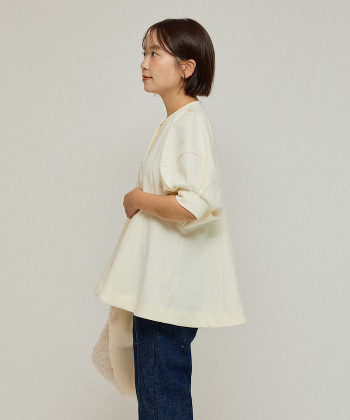 Cardigan with Peplum and Puff Sleeves