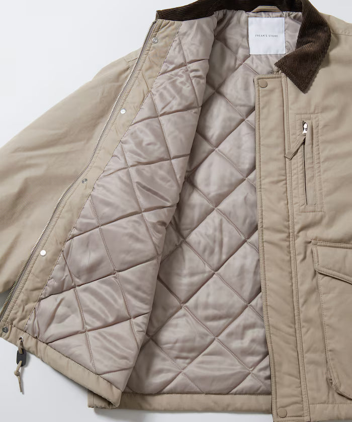 Corduroy panel cotton nylon blouson