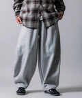 Wide Silhouette Bonding Barrel Leg Sweatpants 【Limited Edition】 - Gray