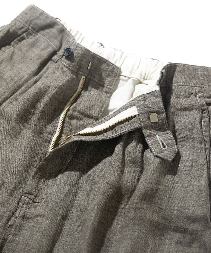 French Linen Tweed 1 Tuck Trousers