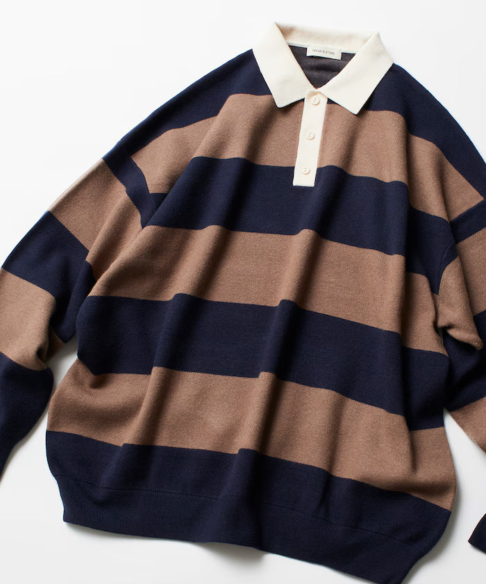 Big Silhouette Border Knit Rugby Shirt [Limited Edition]