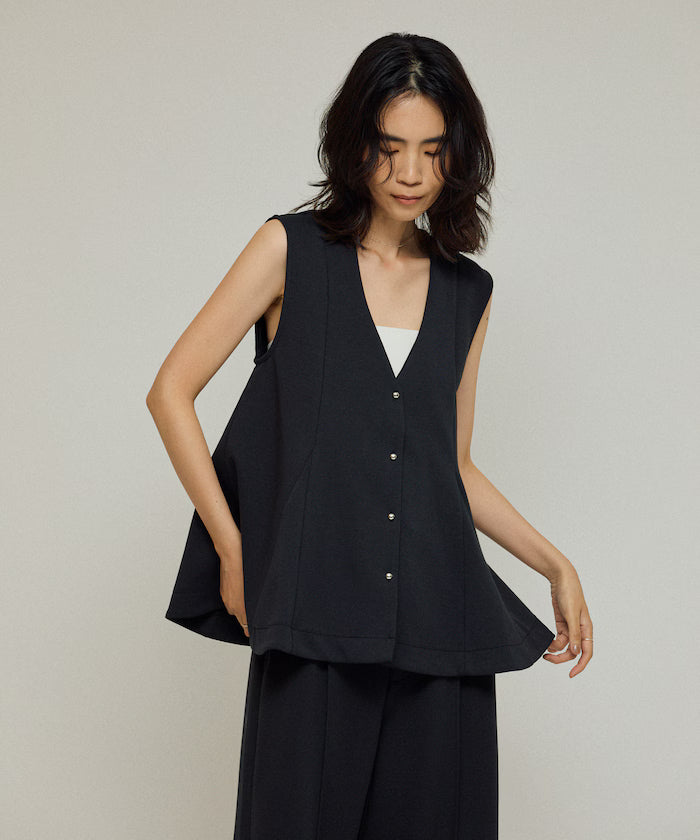 Cardboard Peplum V-Neck Vest