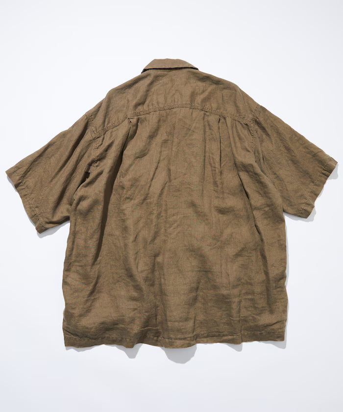 Linen Open Collar Shirt