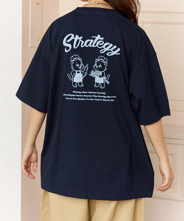 <Functional Material> STRATEGY Cat Print T-Shirt Limited Edition