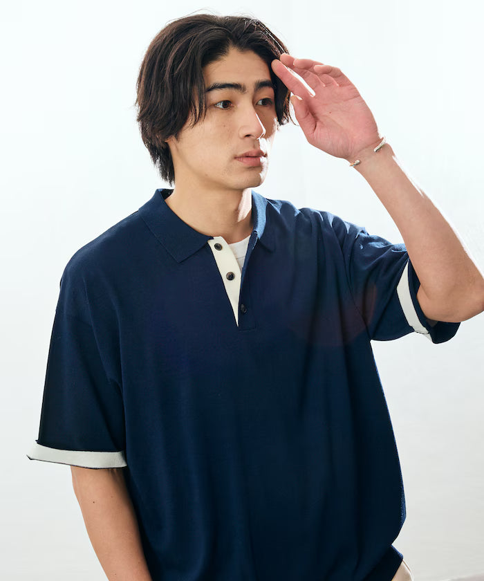 Relax Fit Relax Fit Cool Touch Color Block Knit Polo Shirt [Limited Edition]