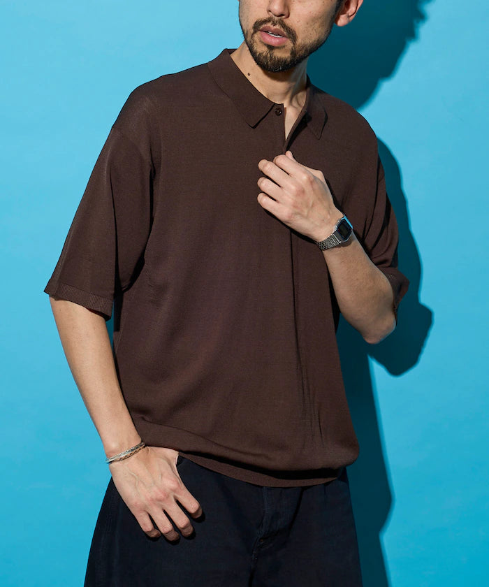 [New Color Added] SUPER ICE / Super Ice Short Sleeve Polo Neck Knit / Contact Cold Sensation