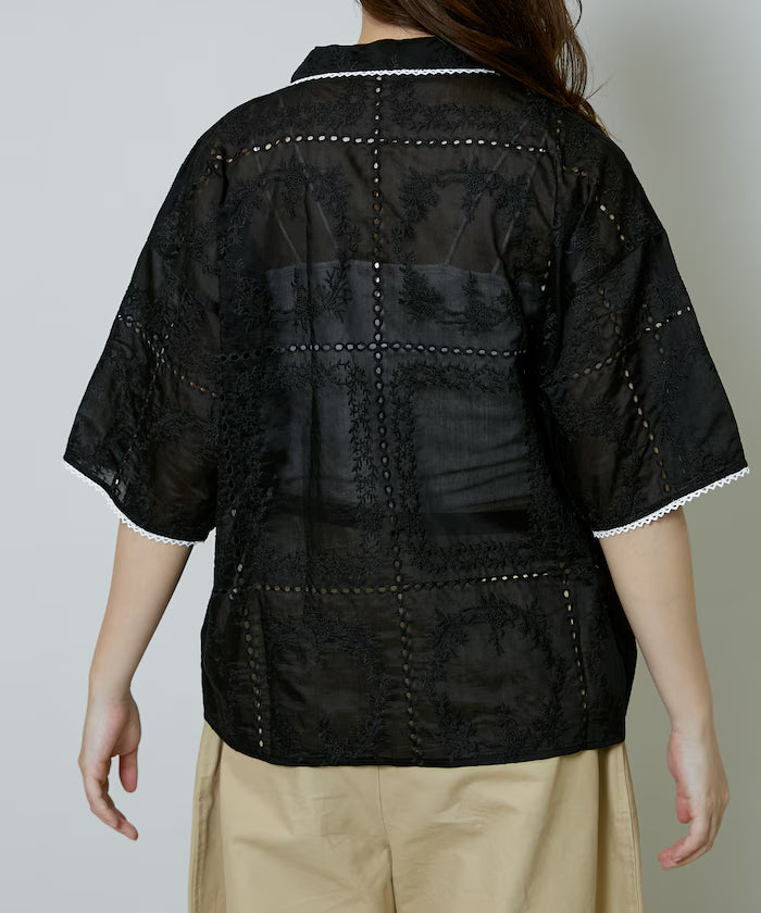 Pico race lace color collar lace shirt limited edition