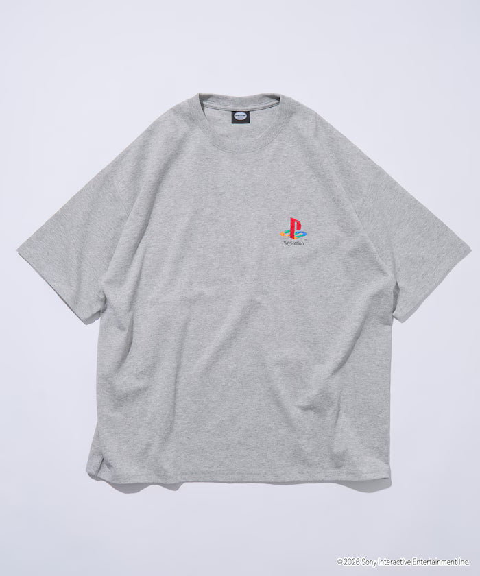 Big Silhouette Logo Back Print Crew Neck T-Shirt/PlayStation NEVER STOP 【Limited Edition】