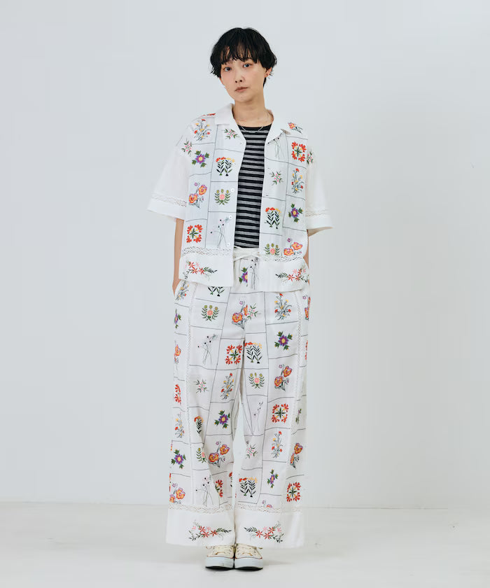 Patchwork Flower Embroidery Shirt