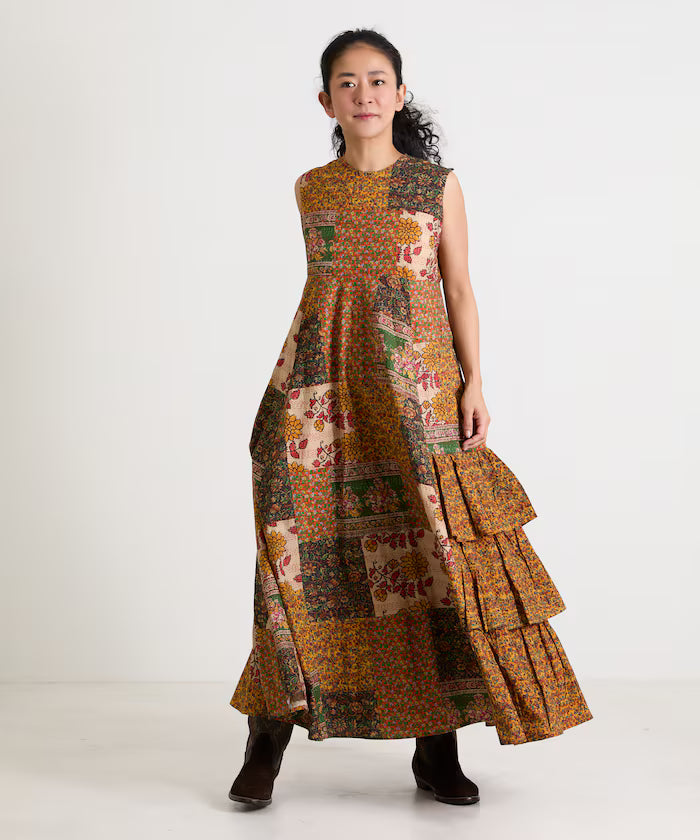 Asymmetrical Tiered Dress - Orange
