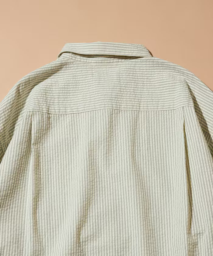 FREAK'S STORE for BEACH & FES Seersucker Spindle Regular Collar Long Sleeve Shirt