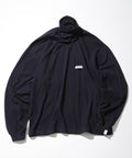 Double Face Cotton Turtleneck Shirt - Navy