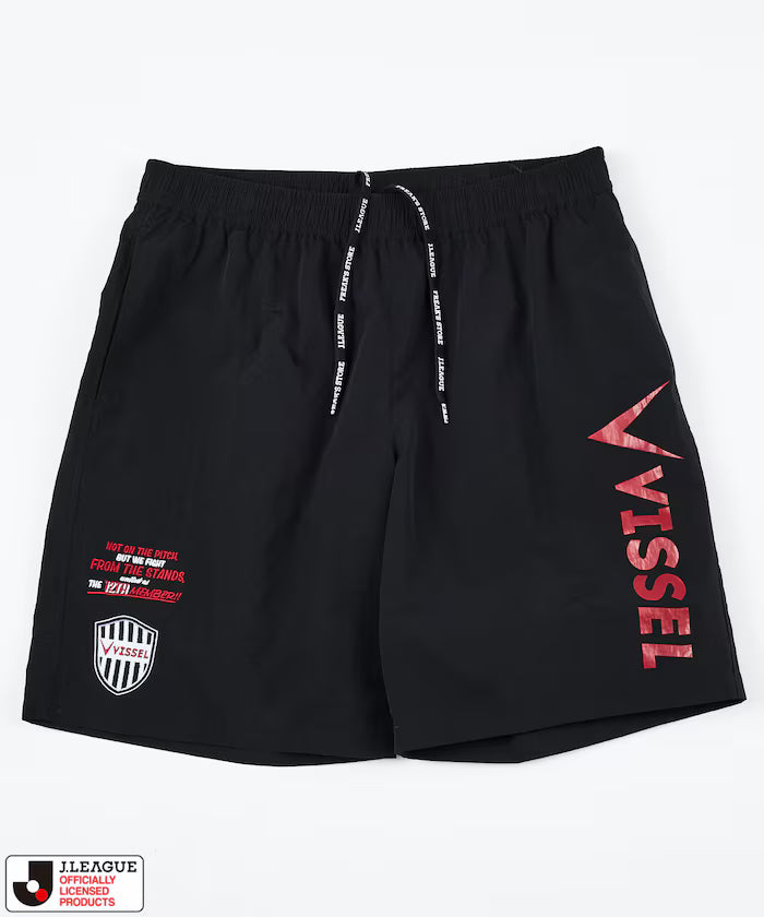 [Sales start on May 15 at 12:00] J.LEAGUE × FREAK'S STORE exclusive SUPPORTERS NYLON SHORTS [Vissel Kobe] - Black