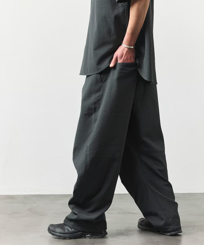 [New Color Added] Quick-Drying Material Relaxed Fit Curved Silhouette Over Pants Linen-Style Home Care