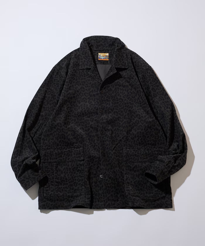 All-over print light corduroy shirt jacket [compatible with set-up] - Other/Pattern 6