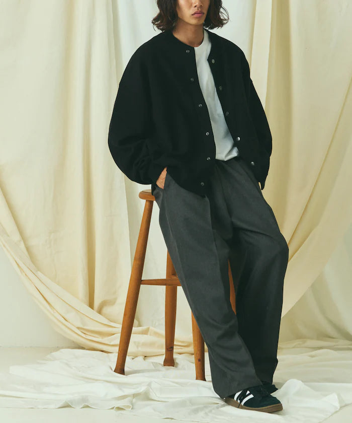 Relax Fit Relax Fit Sweat-like Knit Crew Neck Snap Cardigan [Limited Edition]