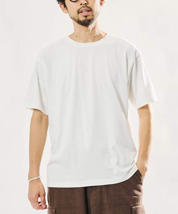 Sheer Knit Polo Shirt & Cotton T-Shirt Layered Set