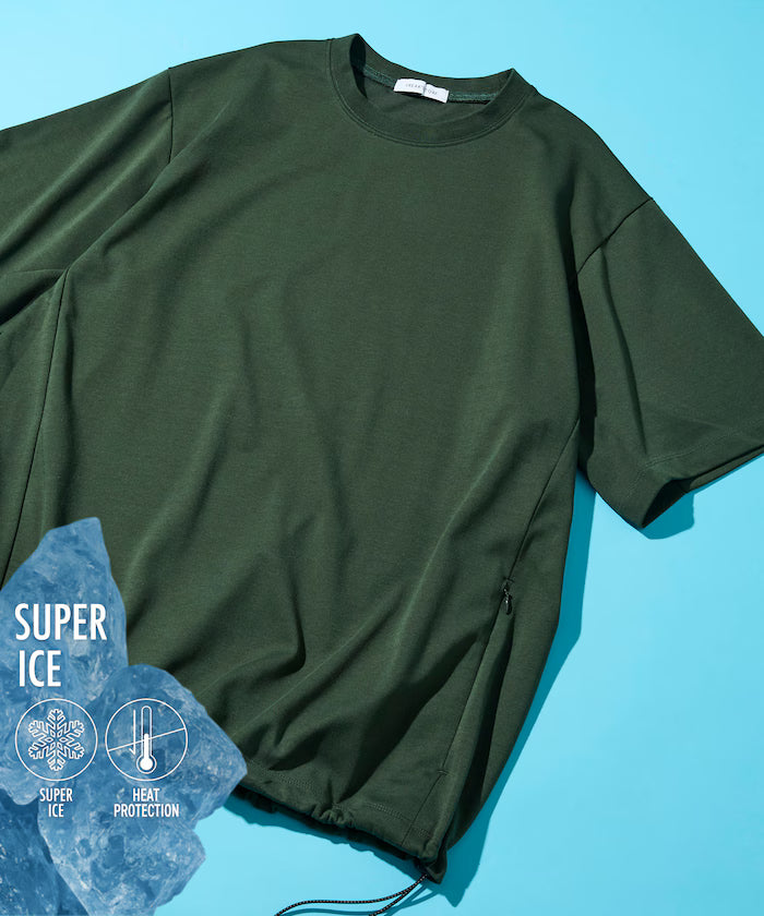 SUPER ICE / Super Ice Crew Neck Spindle T-Shirt Contact Cooling / Quick Dry / UV Cut