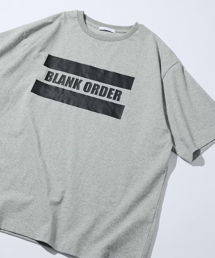 6oz Front Logo Print Crew Neck T-Shirt / Back Print T-Shirt PRINT BURGER - Gray