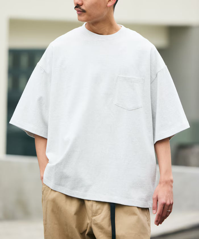 9 oz Heavyweight Big Silhouette Crew Neck Pocket T-Shirt / Heavyweight [Limited Edition] - Ash Gray