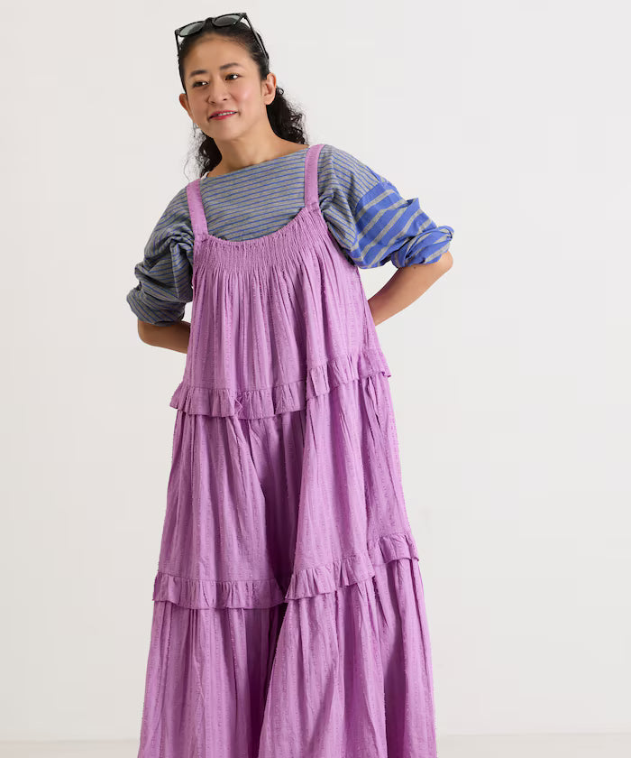 India Dobbie Tiered Frill Camisole Dress