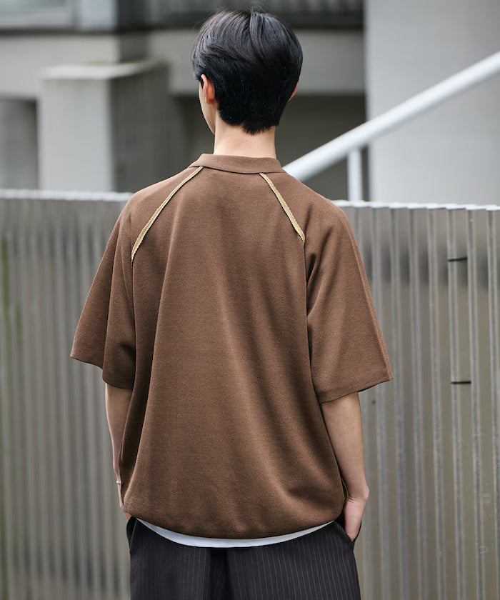 COOL TOUCH Double Face Color Polo Neck Knit Pullover Contact Cooling