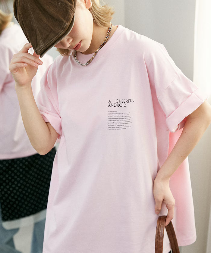 LOVE POP STUDIO CHEERFUL Typography T-Shirt Limited Edition