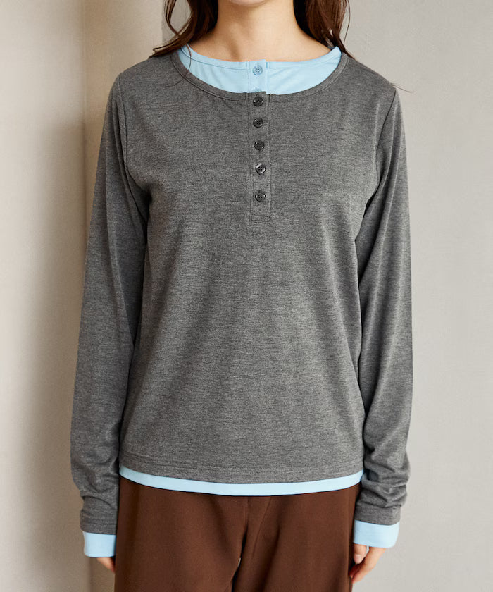 Henry Neck Layered Long Sleeve T Limited Edition
