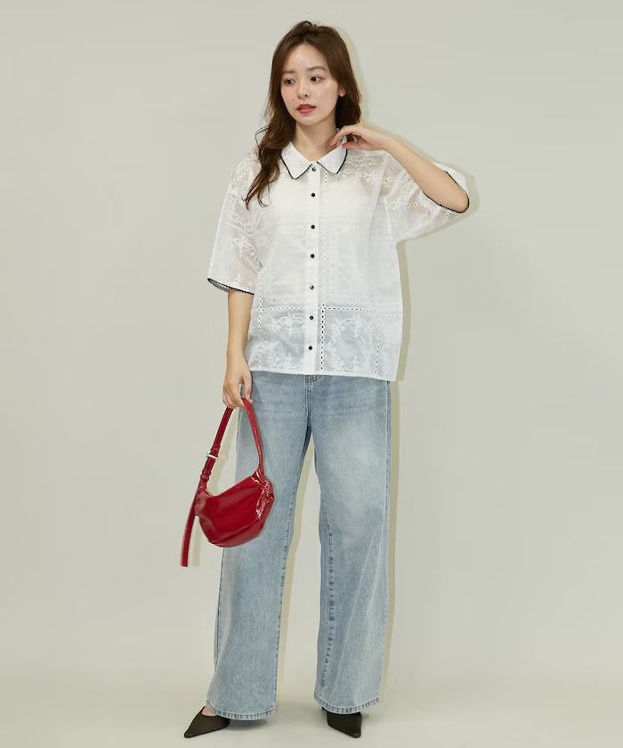Pico race lace color collar lace shirt limited edition