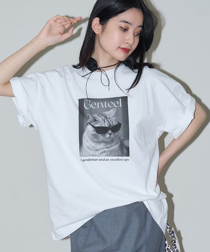 "Genteel" Cat Animal Print T-Shirt Limited Edition