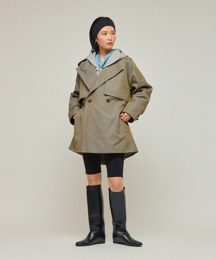 Mid-length T/C Chambray Trench Coat