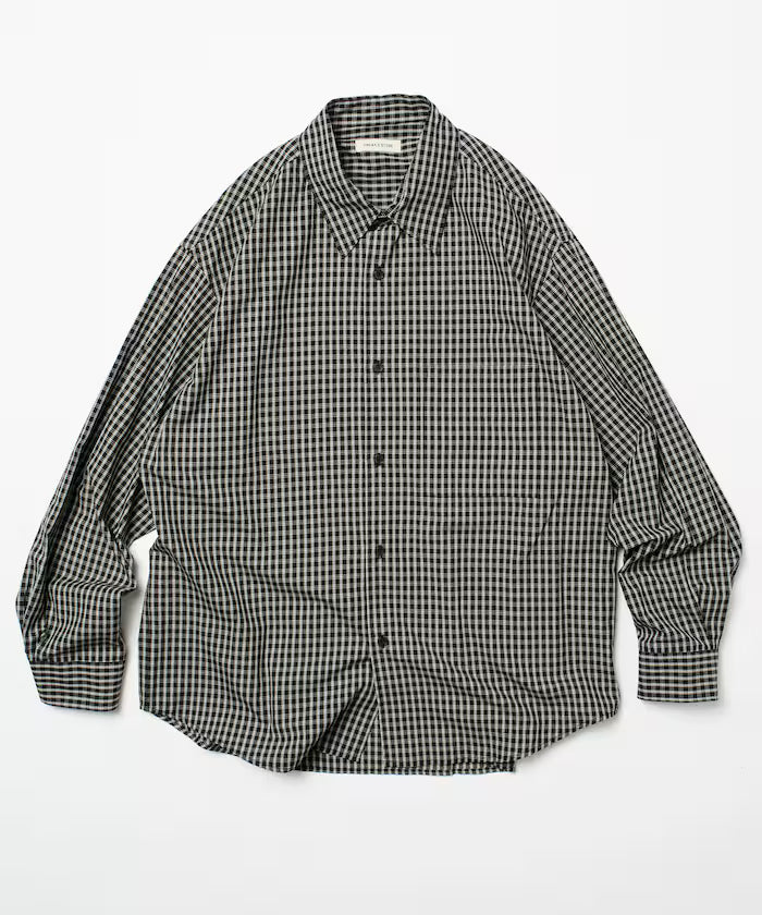 Relax Fit Classic Pattern Regular Collar Shirt / Check Pattern / Stripe Pattern 【Limited Edition】 - Black