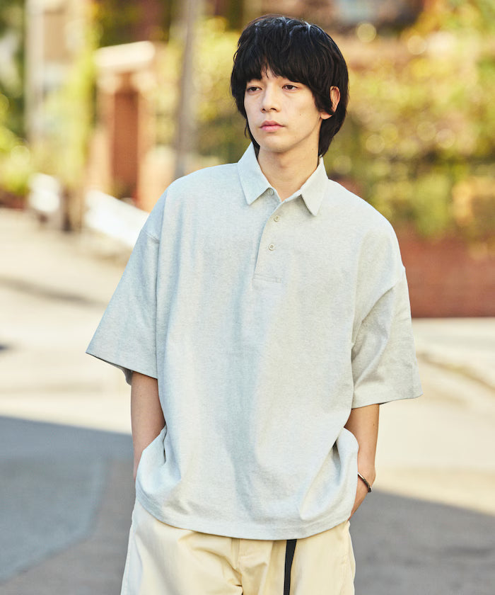 9 oz Heavyweight Big Silhouette heavyweight polo shirt/oversized polo 【limited edition】