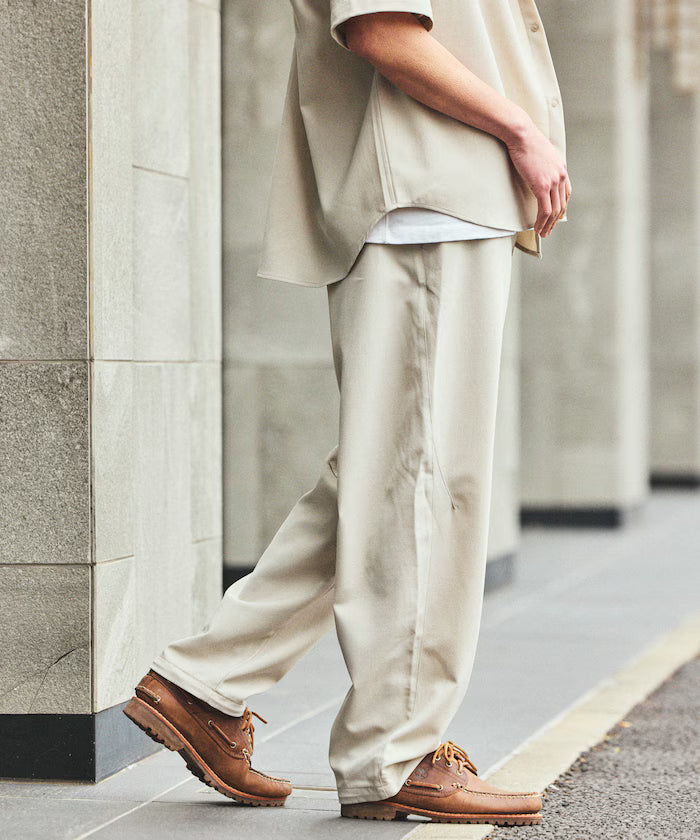 [New Color Added] Quick-Dry Material Relaxed Fit Tapered Easy Pants Linen-like