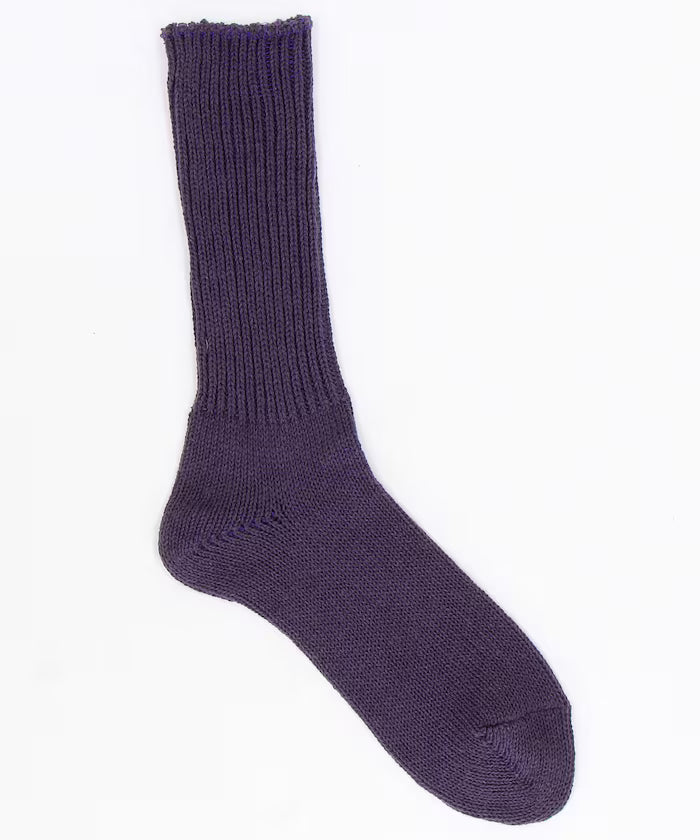 Low Gauge Ribbed Crew Socks (Fits 25.0-27.0cm) - Purple