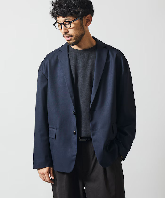 Sleeve-Contrast Tailored Jacket / Relaxed Fit