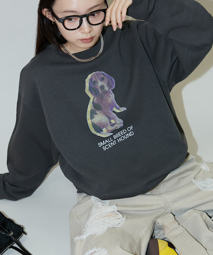 Dog Photo Print Fleece Lined Sweat Pullover Limited Edition
