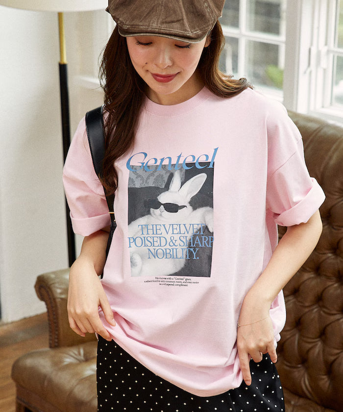 <Functional Material> Genteel Rabbit Print T-Shirt Limited Edition
