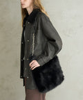 Multiway Fake Fur Tote - Black