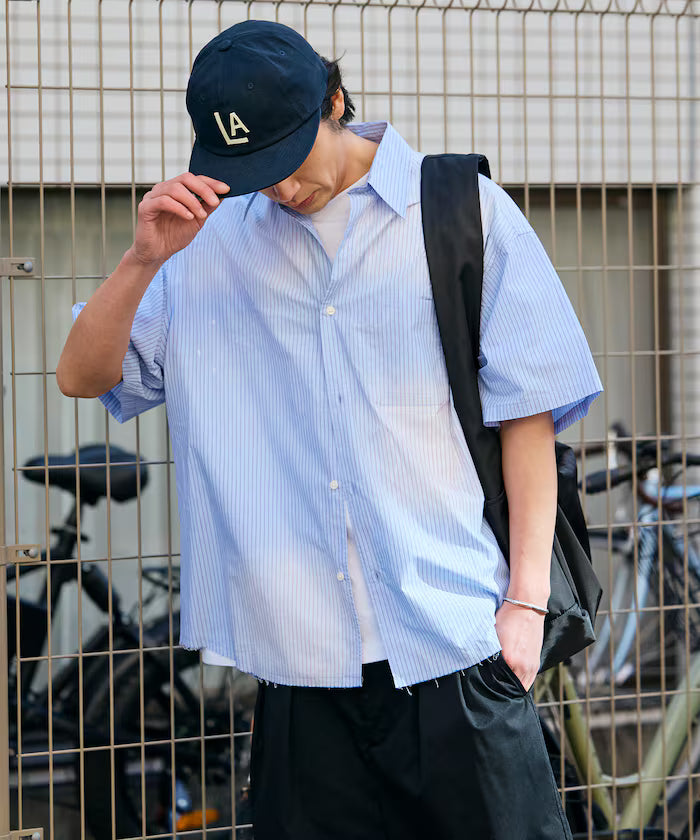 Big Silhouette Damage Processing Regular Color S/S Shirt/Check/Stripe/Fade Processing [Limited Edition]