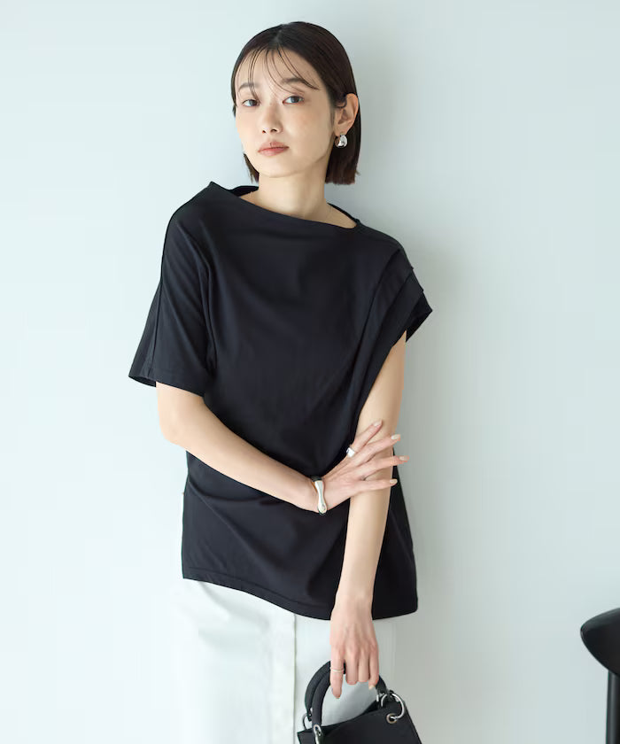 Organic Cotton Asymmetrical Draped Top