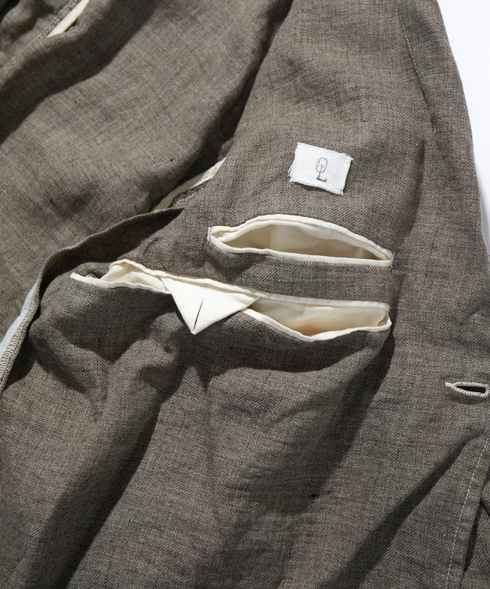 French Linen Tweed Tailored Jacket