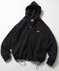 Big Silhouette Spindle Cardboard One Point Logo Sweat Zip-Up Hoodie - Charcoal Gray