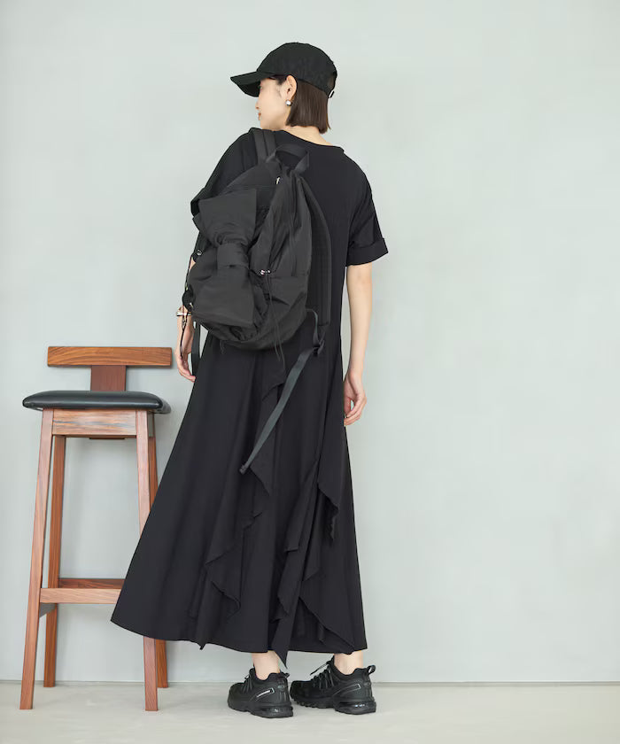 Organic Cotton Draped Flare Dress