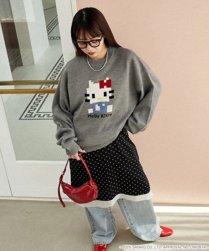 "SANRIO/Sanrio" Pixel Art Jacquard Knit Limited Edition