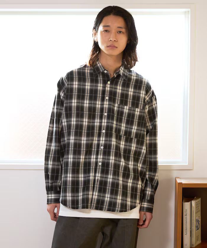 Big Silhouette Ombre Check Shirt / Long Sleeve